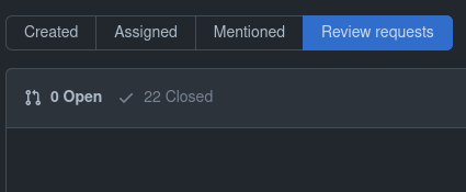 Github pull review request is empty