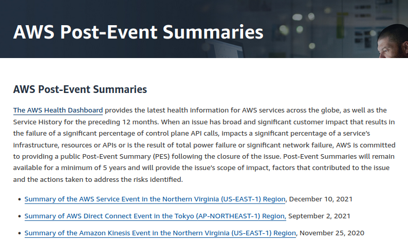 AWS post-event summaries